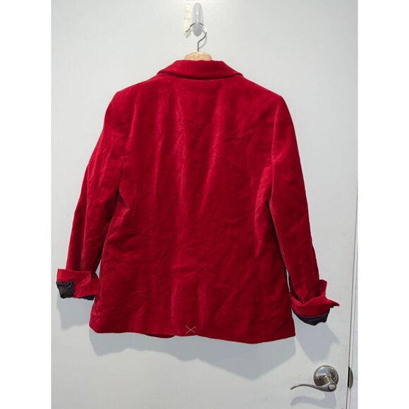 Talbots Red Velvet Long Sleeve Single-Button Front Closure Women's Blazer Size 8 - Picture 4 of 7
